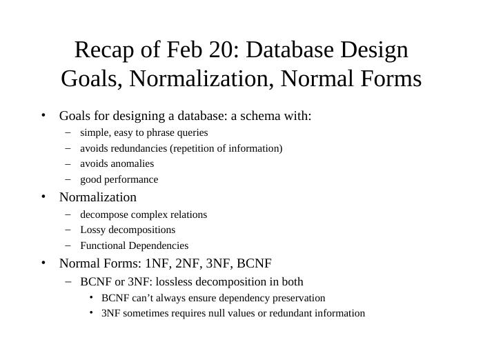 مرجع دانلود پاورپوینت | Database Design Goals, Normalization, Normal Forms
