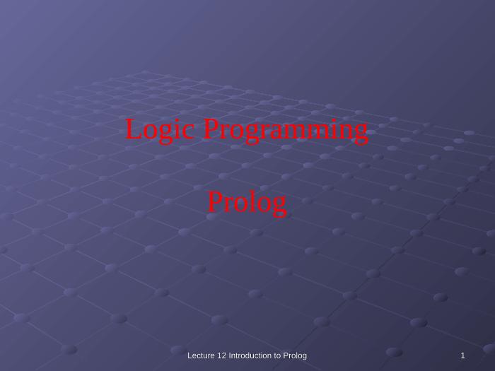 مرجع دانلود پاورپوینت | Logic Programming Prolog